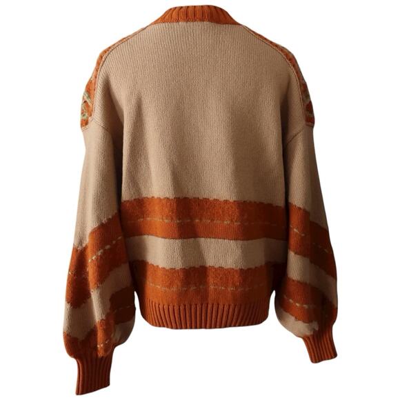 Alberta Ferretti Argyle Patterned Sweater In Orange Size 8 - Picture 8 of 10